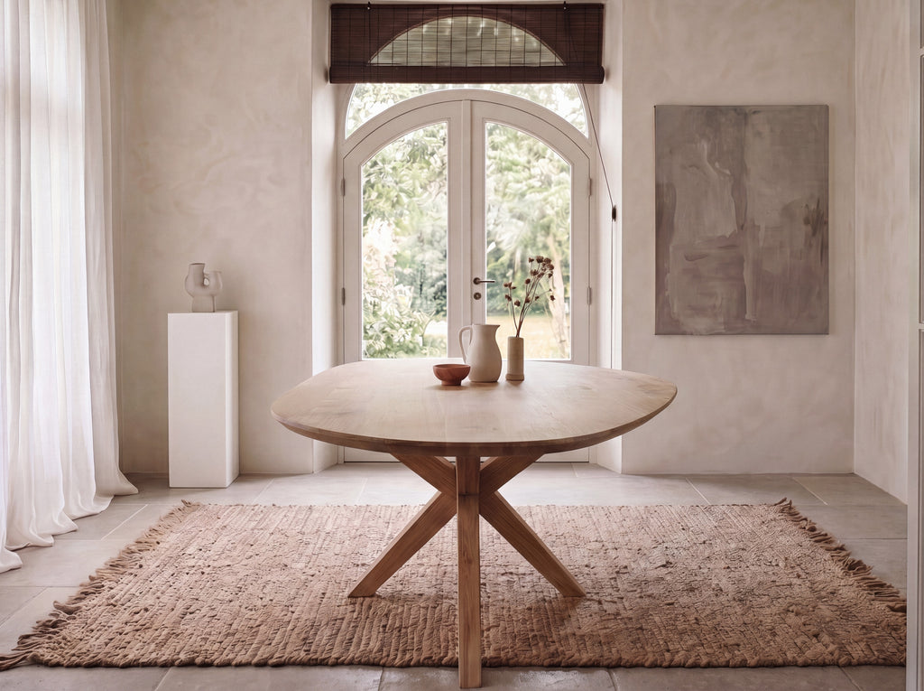 Organische eiken eettafel Sassa