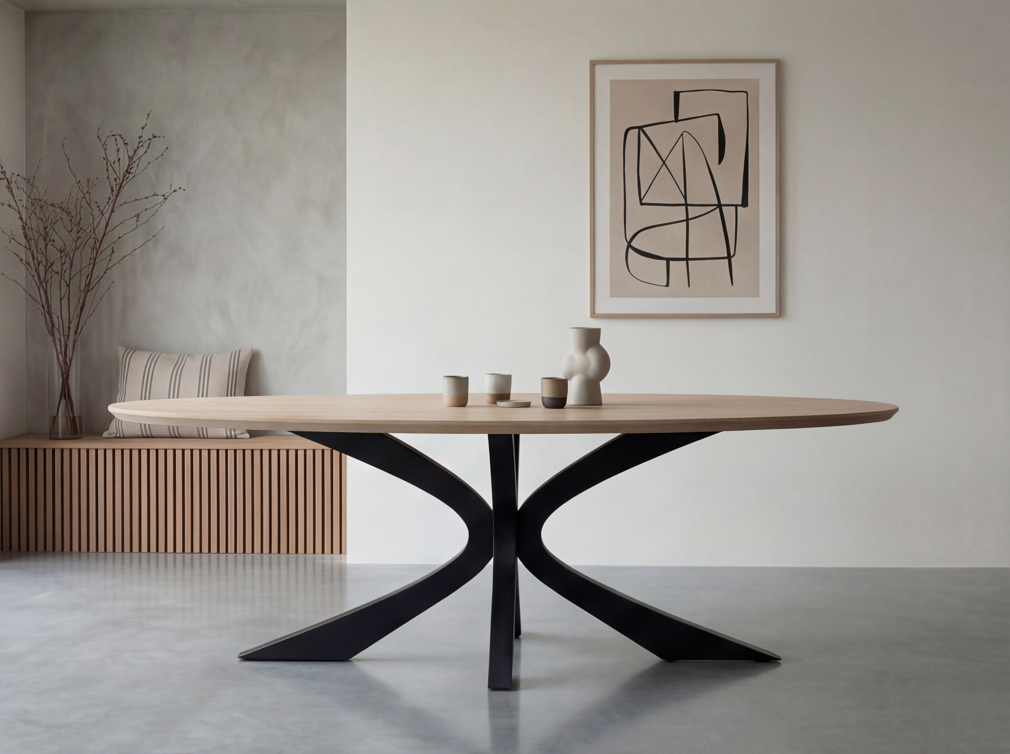 Ovale eiken eettafel Ebba