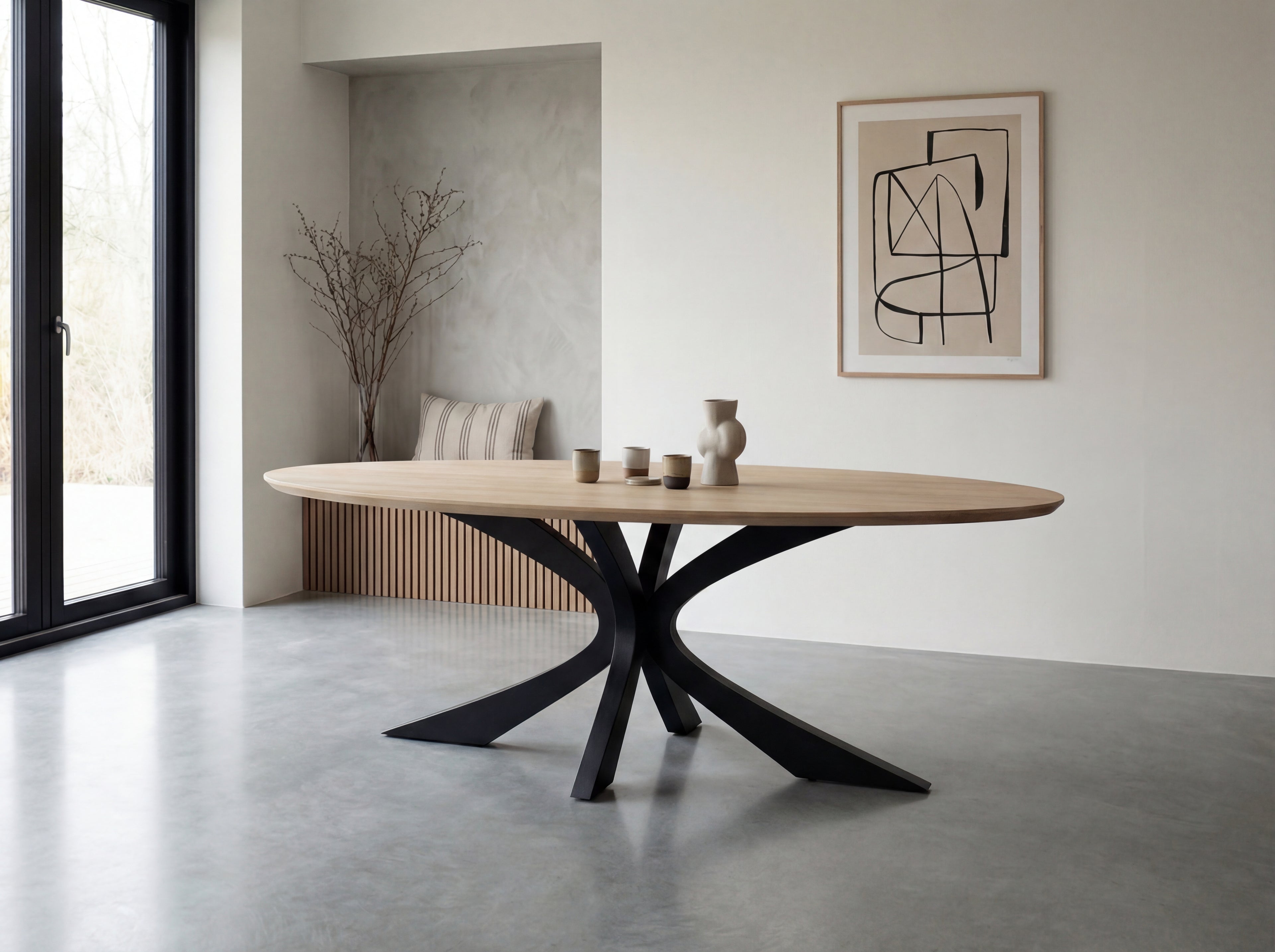 Ovale eiken eettafel Ebba