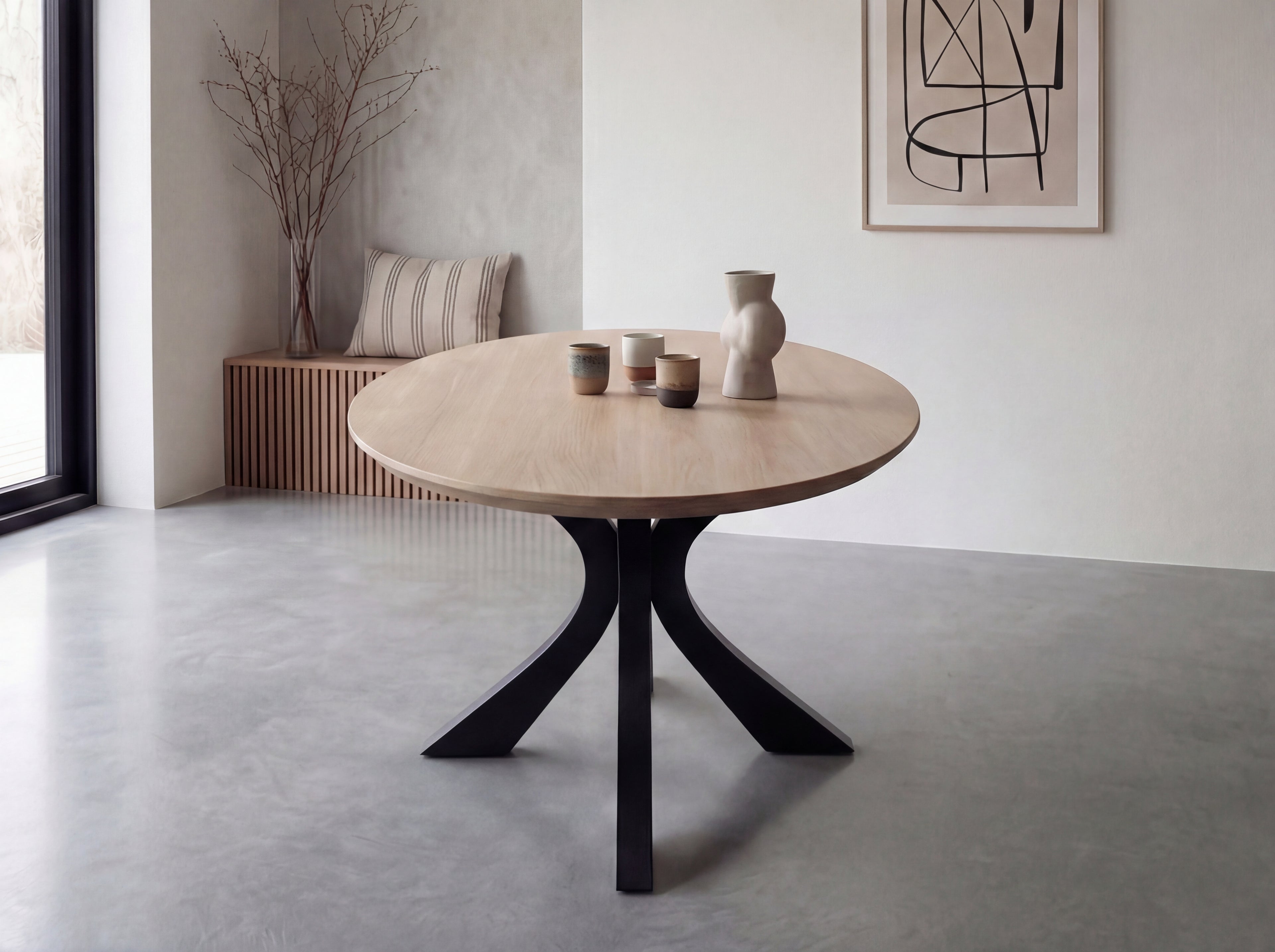 Ovale eiken eettafel Ebba