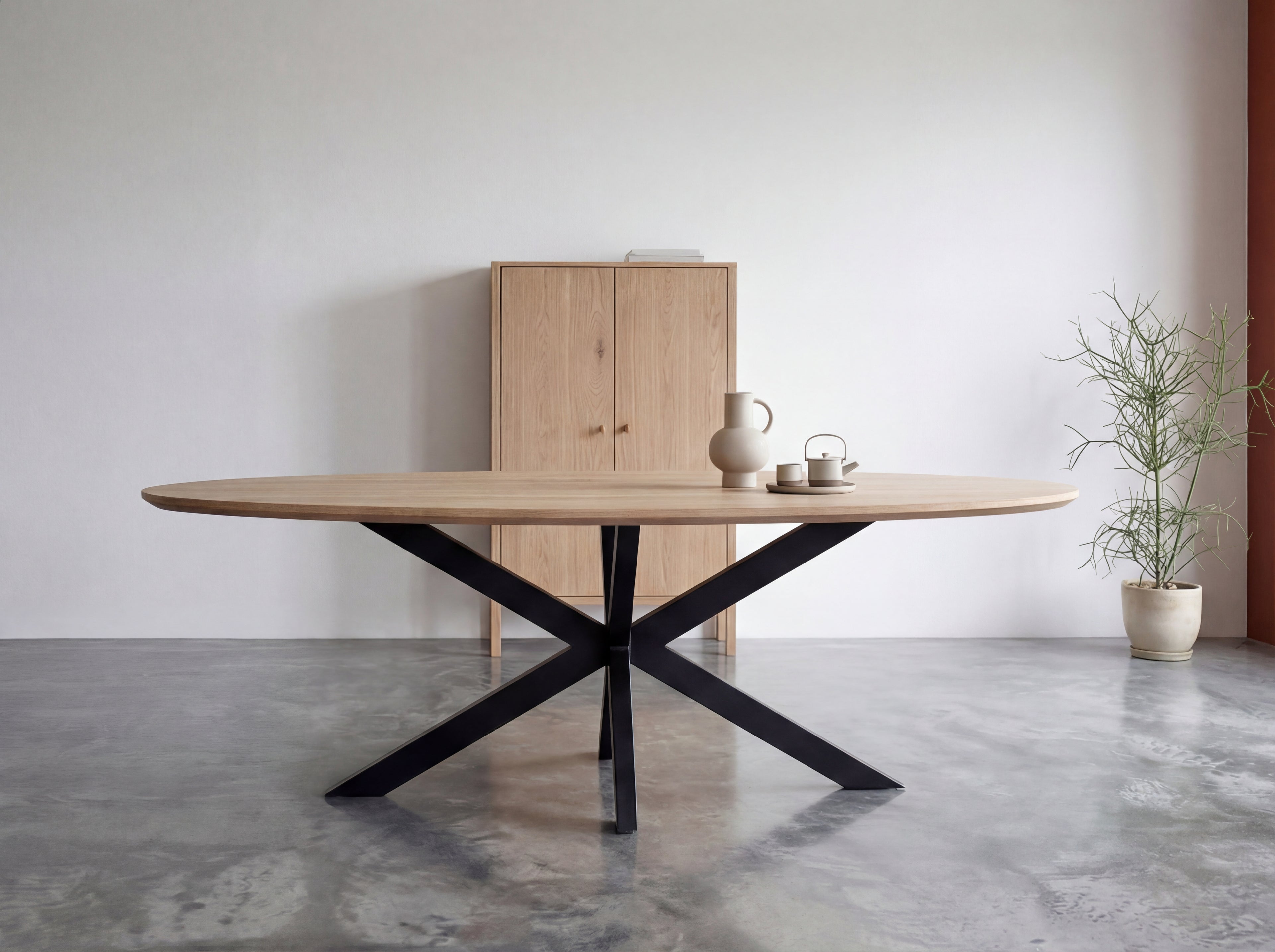 Ovale eiken eettafel Ivar
