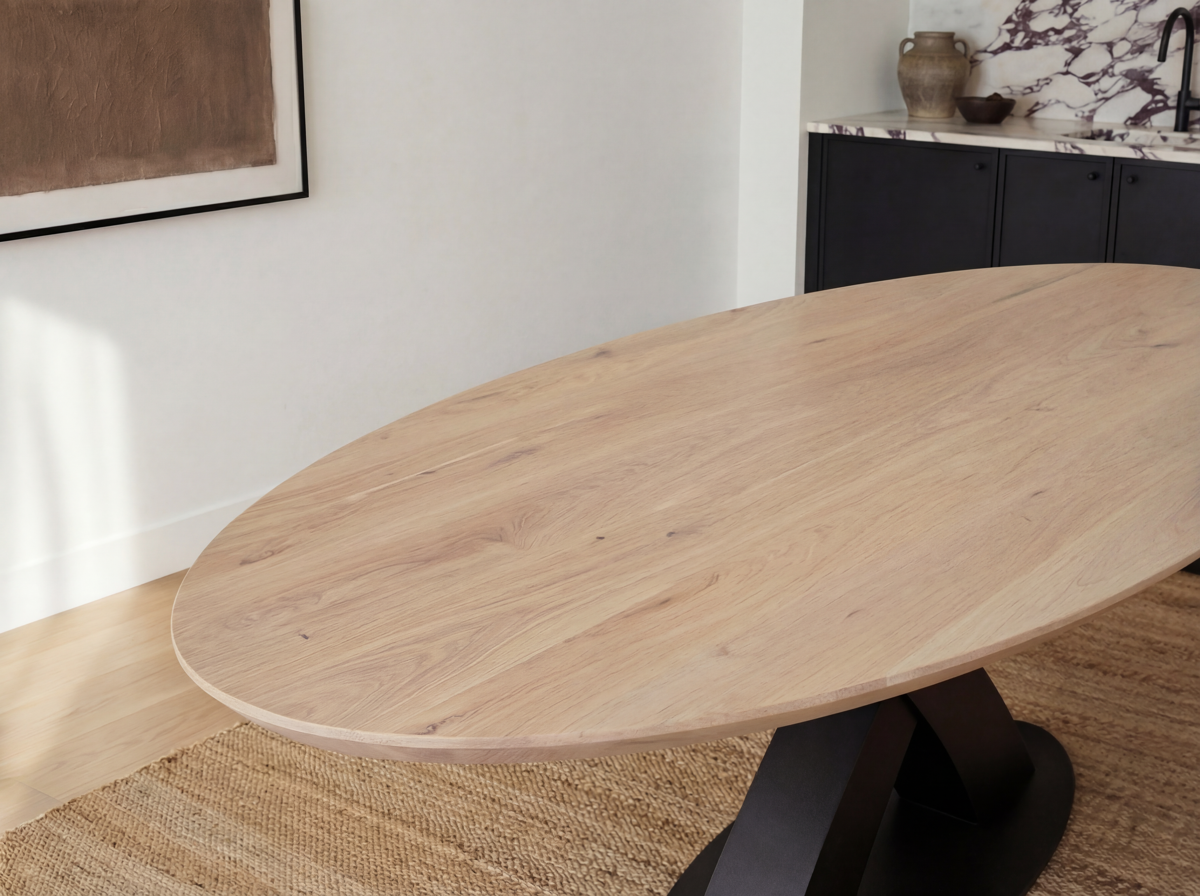 Ovale eiken eettafel Timian