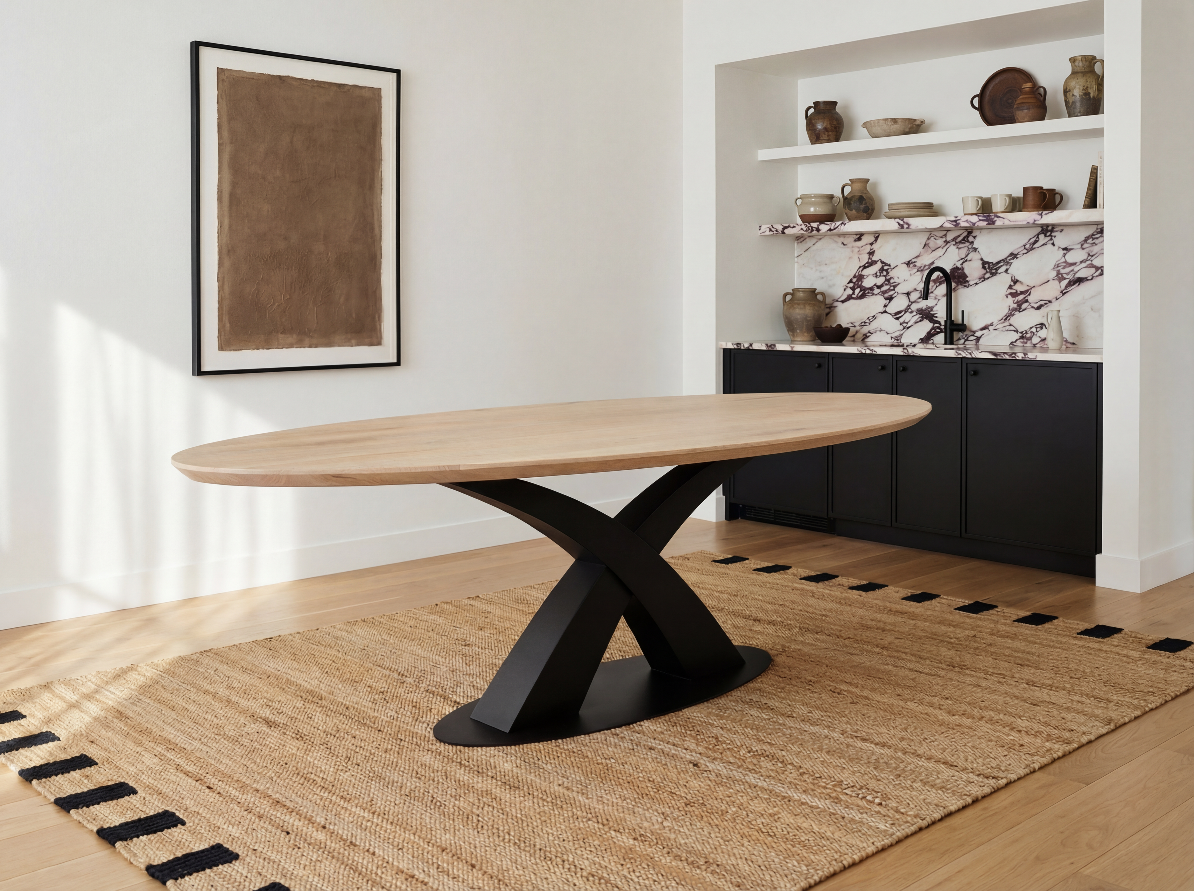 Ovale eiken eettafel Timian