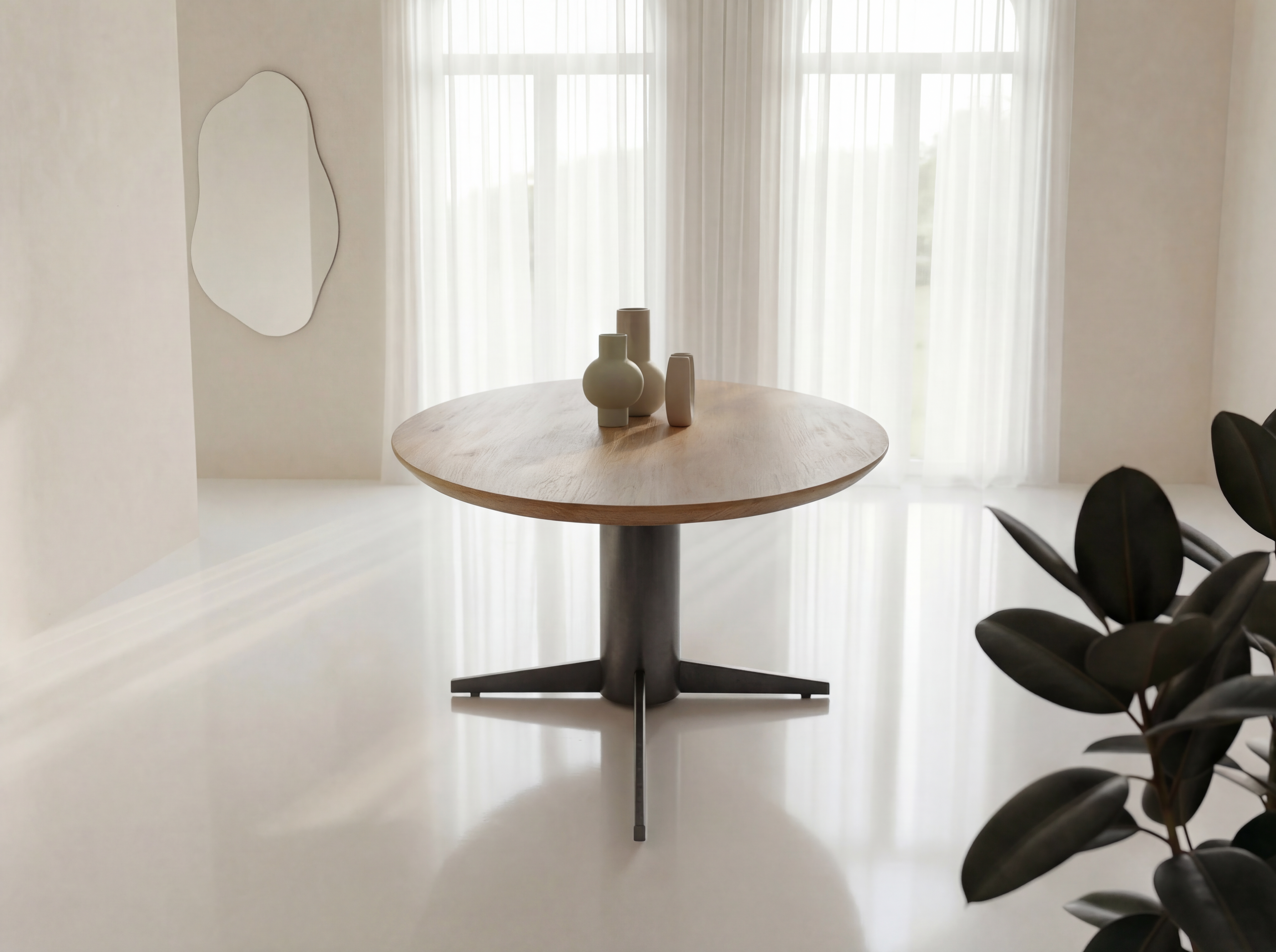 Ovale eiken eettafel Nora