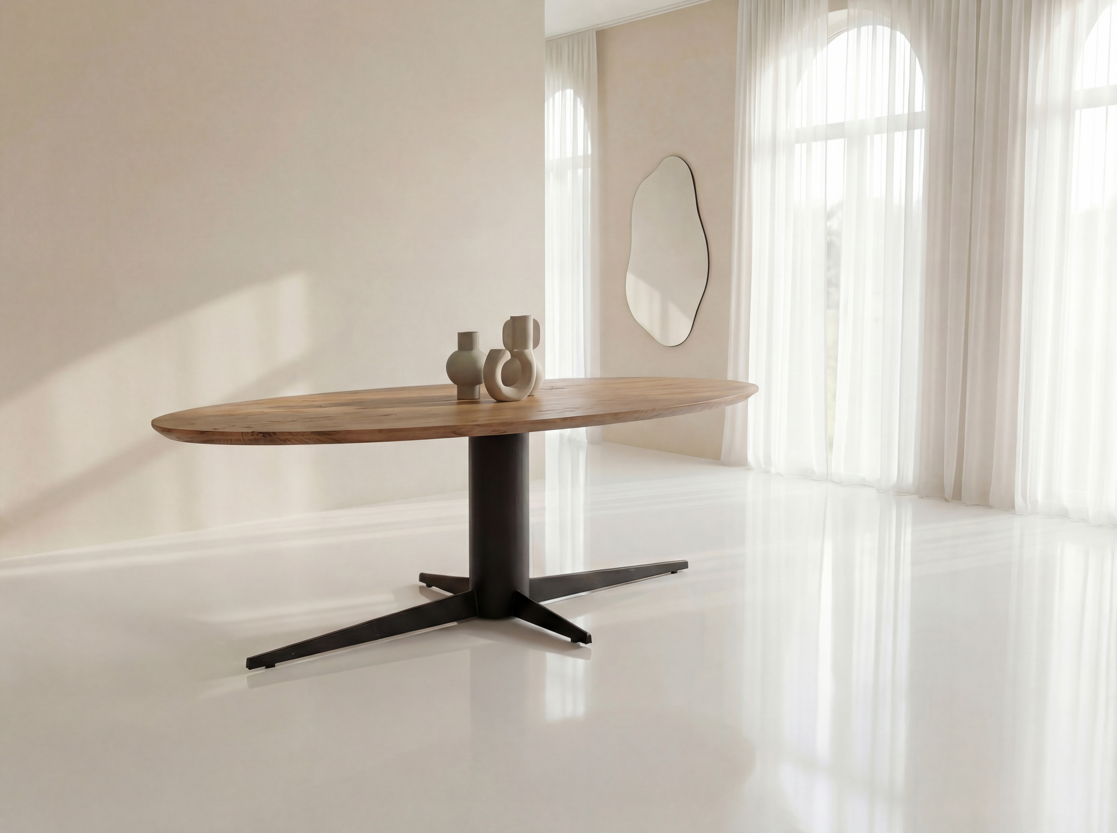 Ovale eiken eettafel Nora