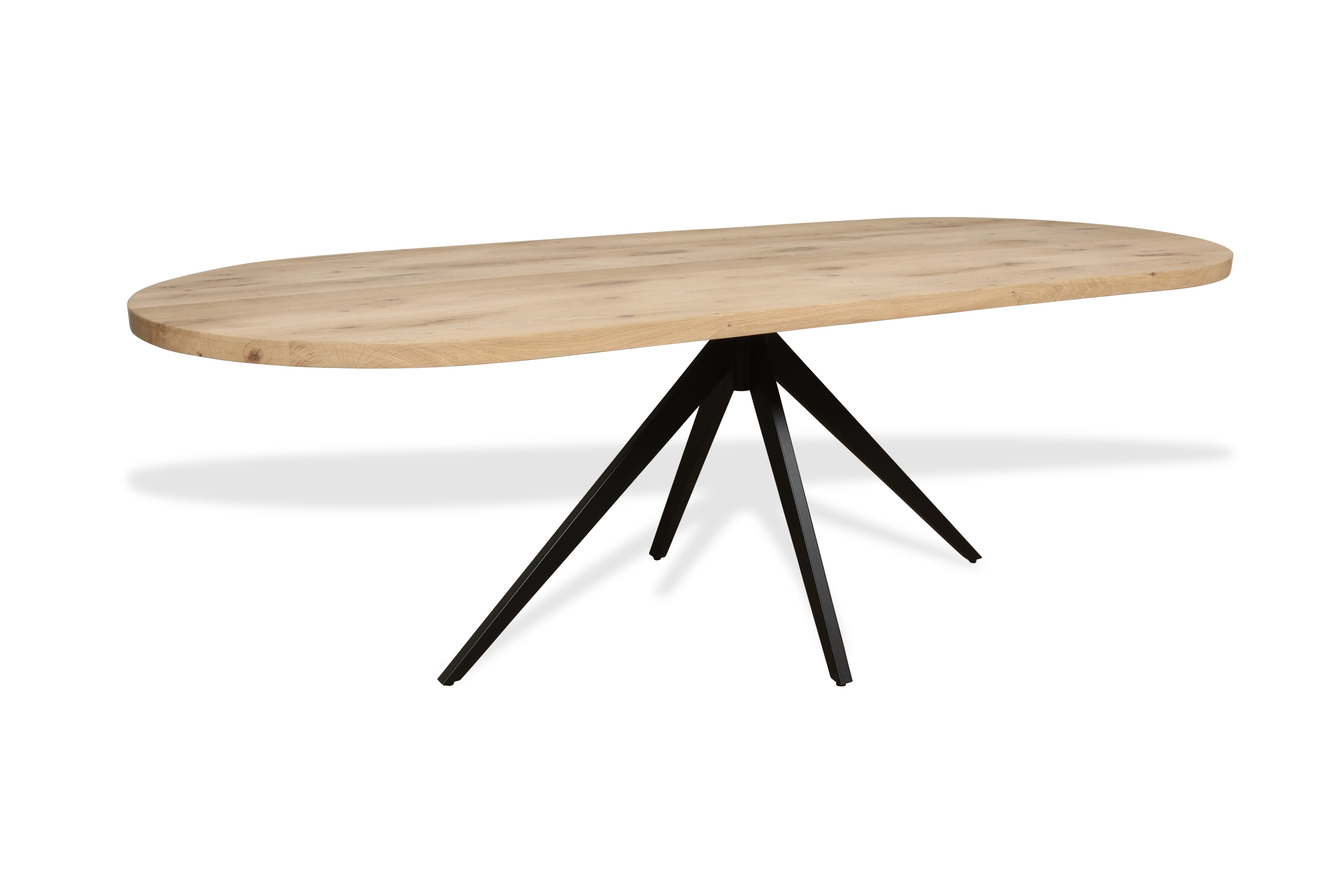 Plat ovale eiken eettafel Eevi