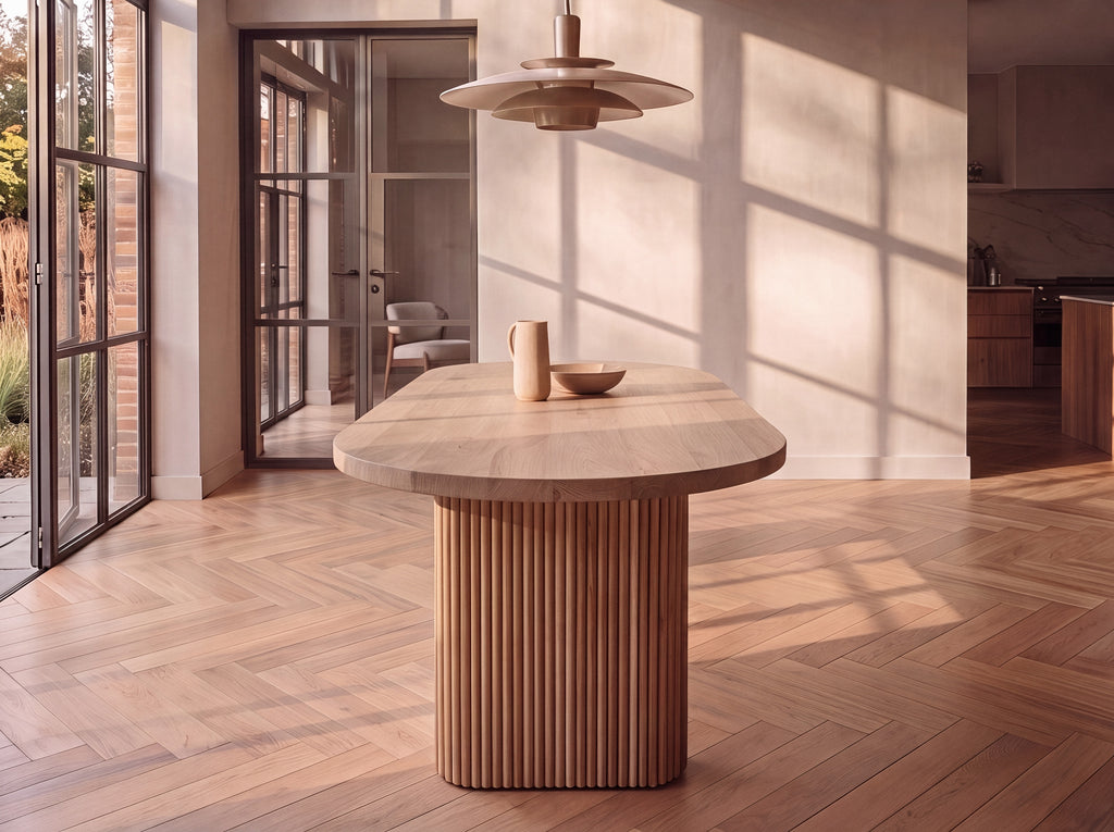 Plat ovale eiken eettafel Malin
