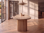 Plat ovale eiken eettafel Malin