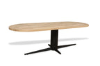 Plat ovale eiken eettafel Olle