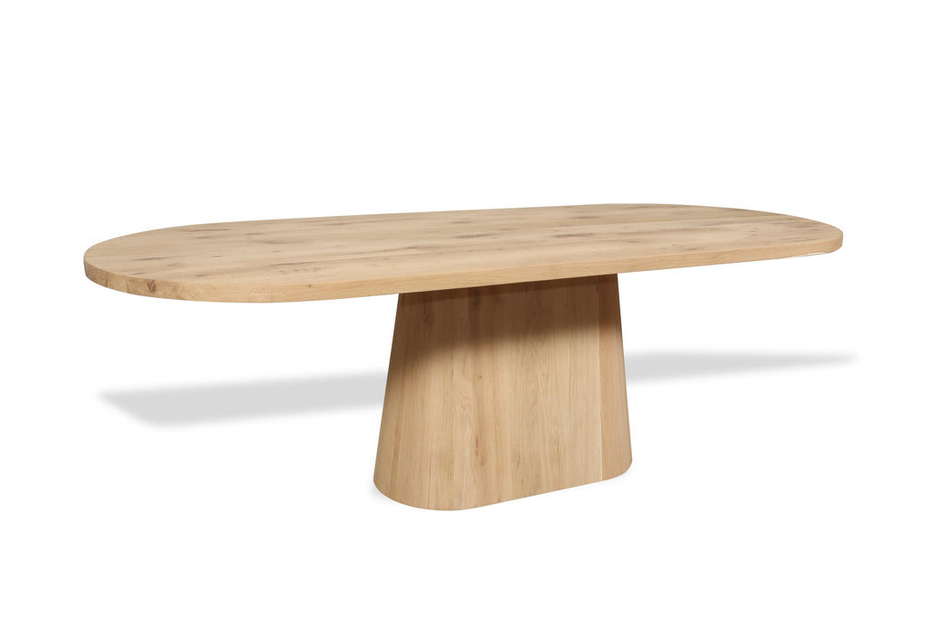 Plat ovale eiken eettafel Sanna