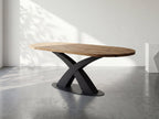 Plat ovale eiken eettafel Annelie