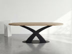 Plat ovale eiken eettafel Annelie