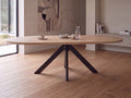 Plat ovale eiken eettafel Disa