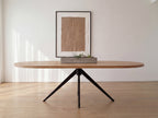 Plat ovale eiken eettafel Eevi