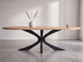 Plat ovale eiken eettafel Ella