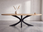 Plat ovale eiken eettafel Ella