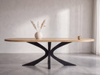 Plat ovale eiken eettafel Ella