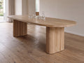 Plat ovale eiken eettafel Malin