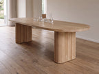Plat ovale eiken eettafel Malin
