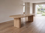 Plat ovale eiken eettafel Malin