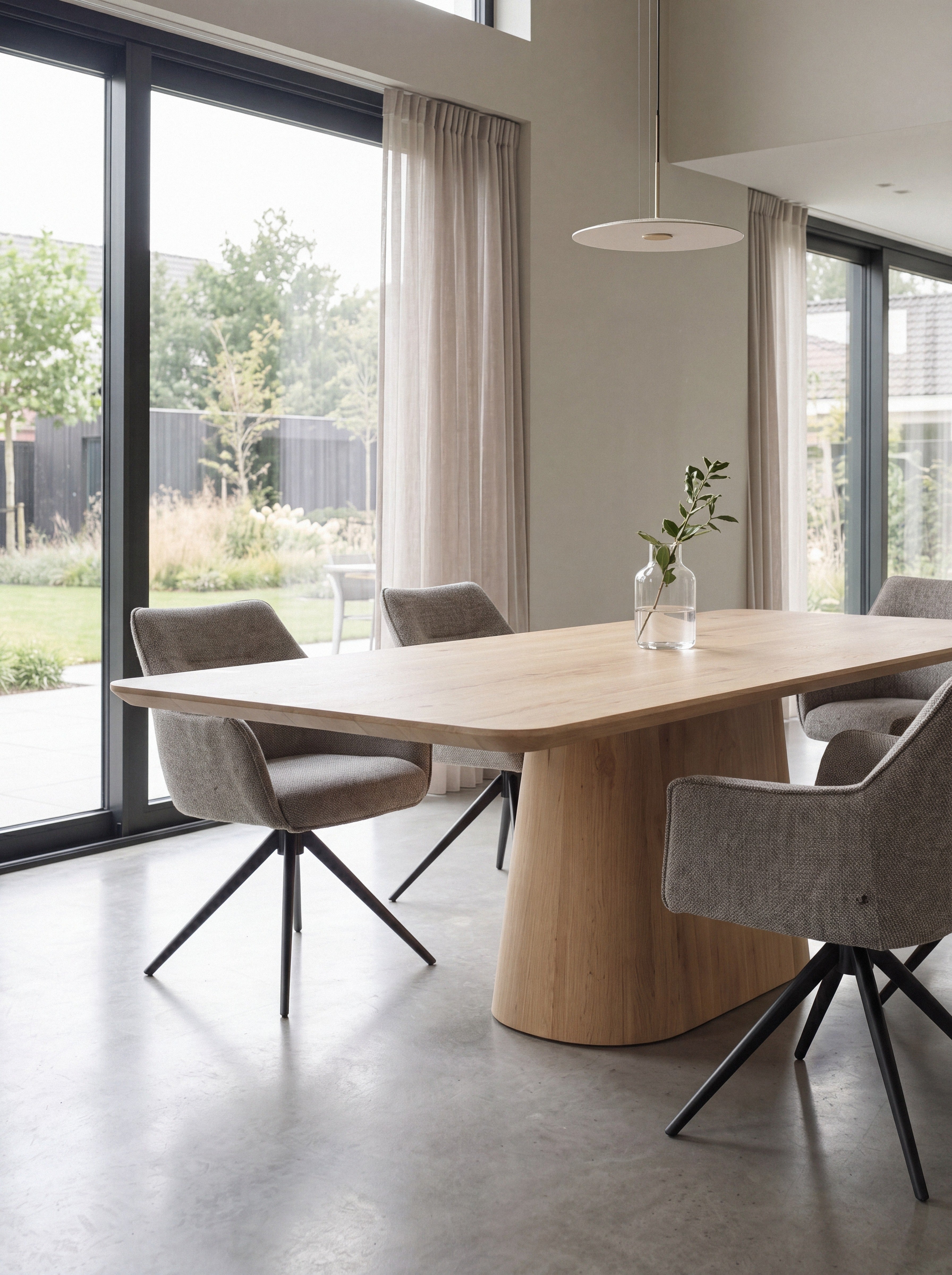 Eiken boomstam eettafel Unni