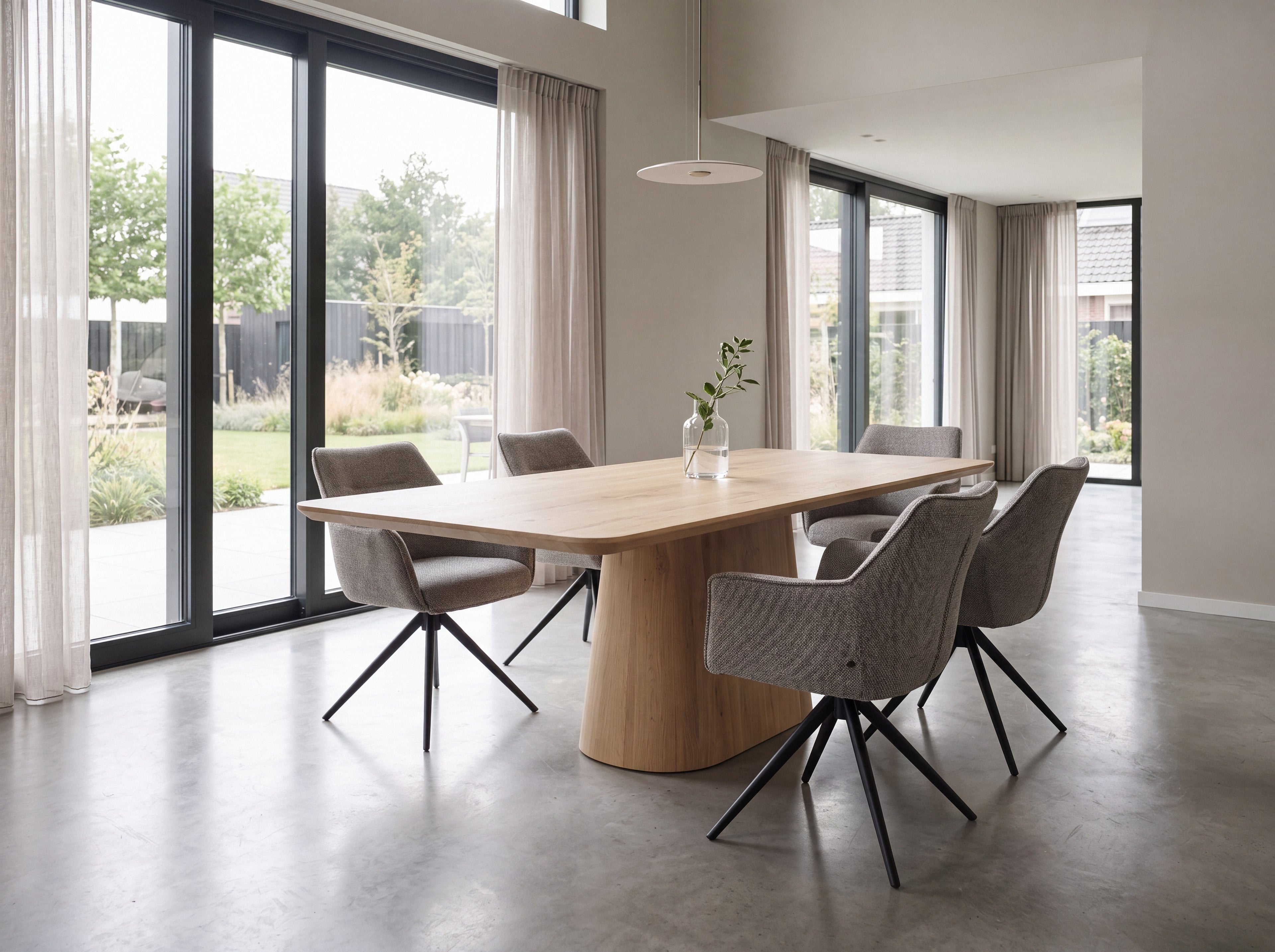 Eiken boomstam eettafel Unni