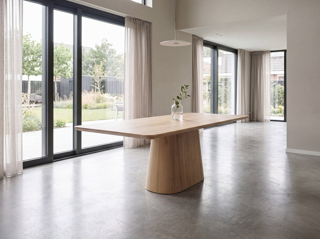 Eiken boomstam eettafel Unni