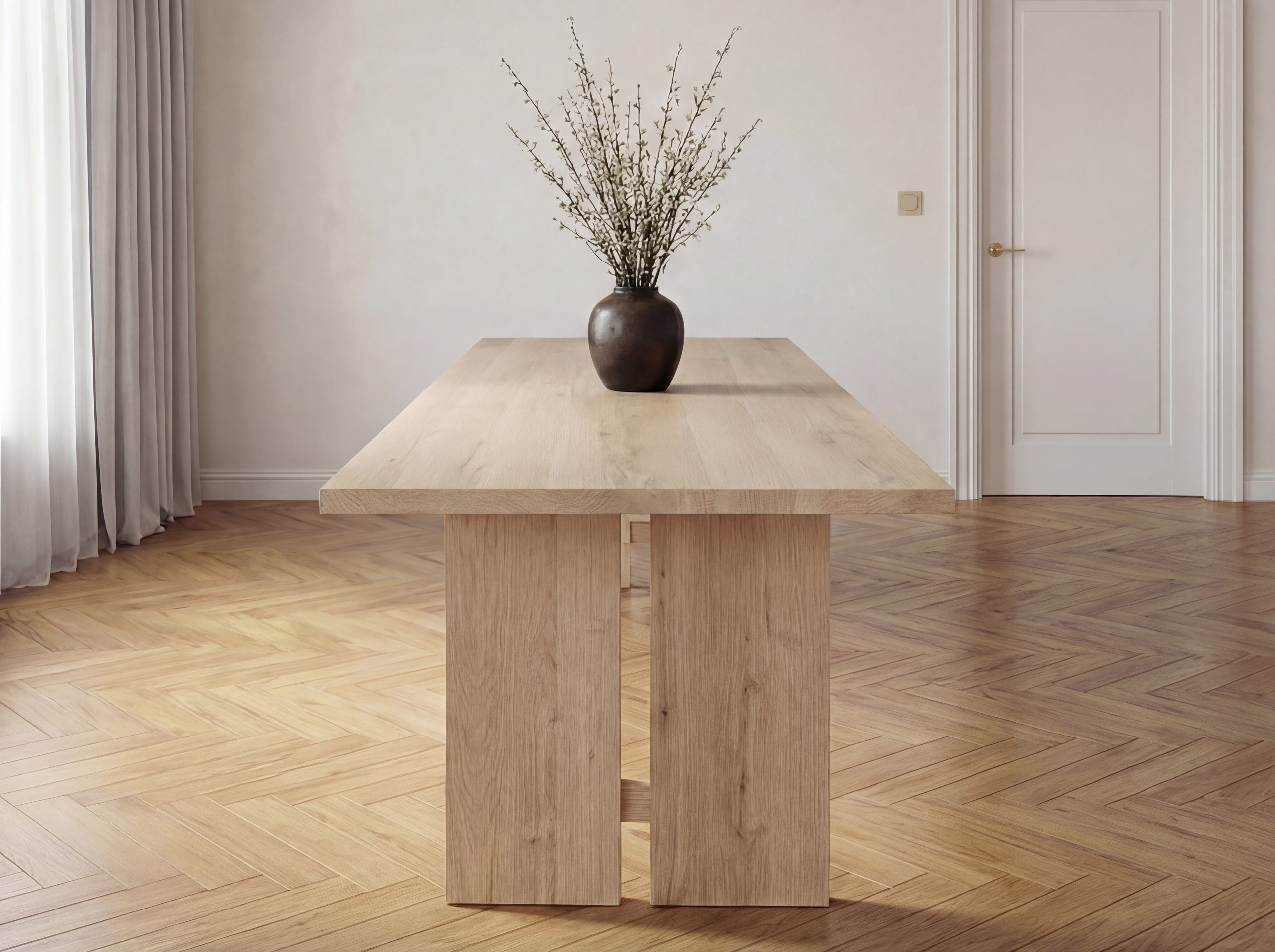 Rechthoekige eiken eettafel Ingemar