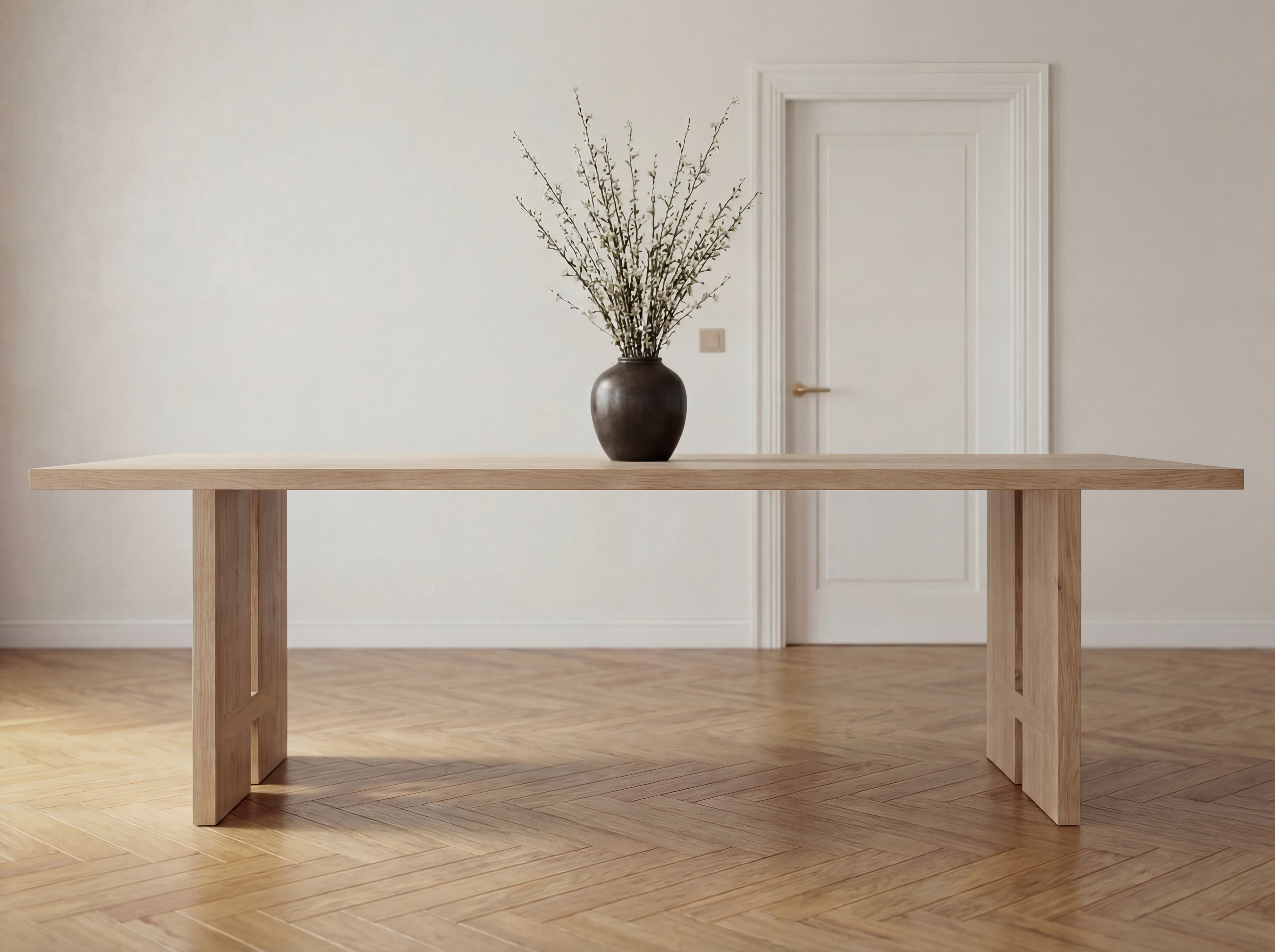 Rechthoekige eiken eettafel Ingemar