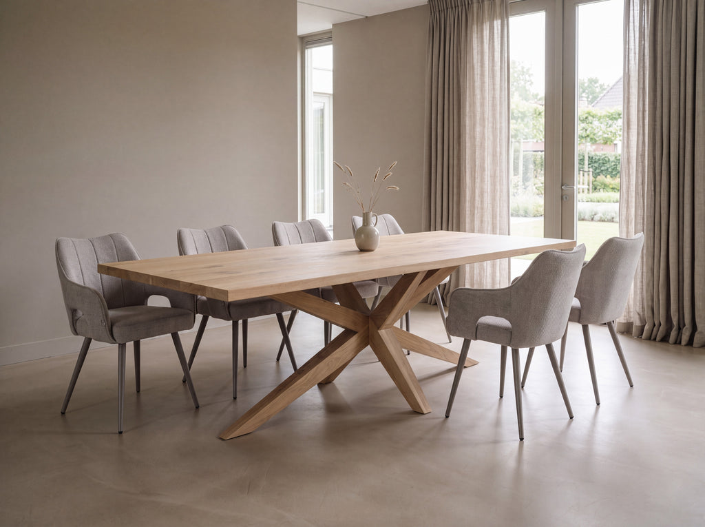 Rechthoekige eiken eettafel Kay