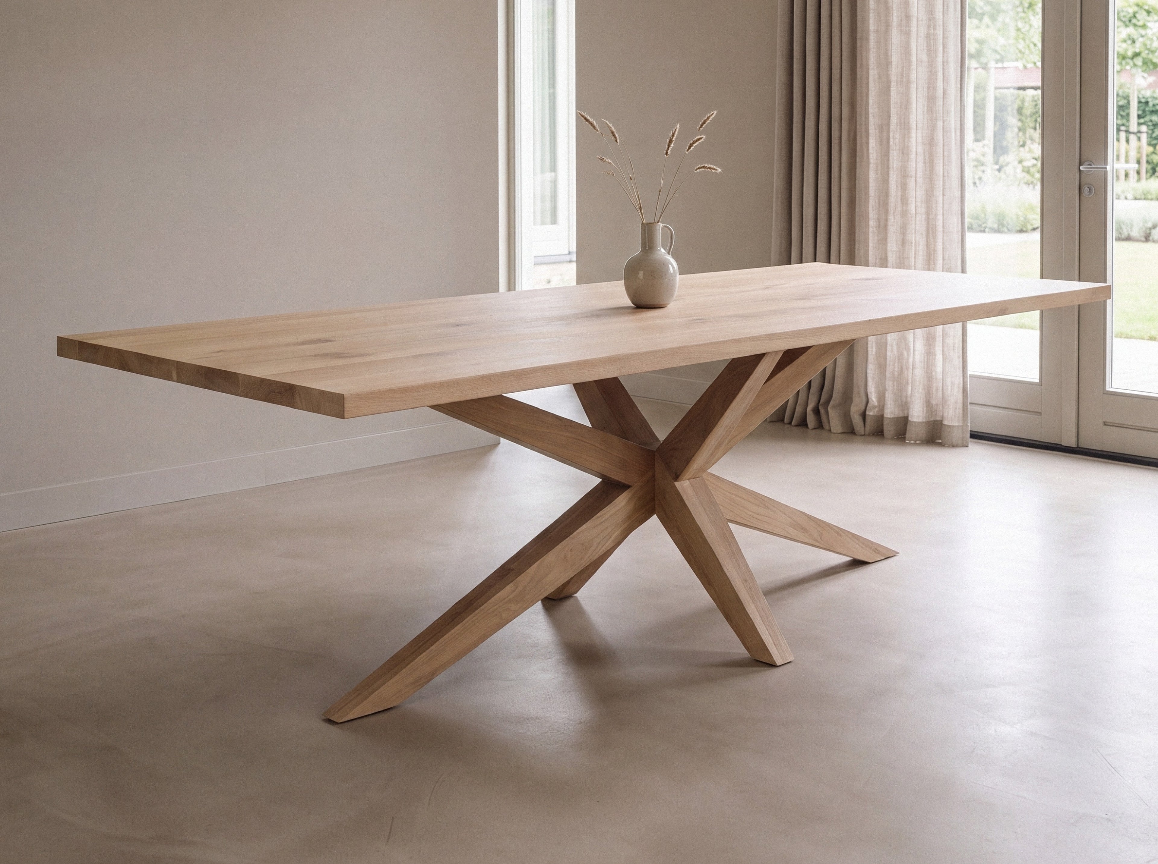 Rechthoekige eiken eettafel Kay