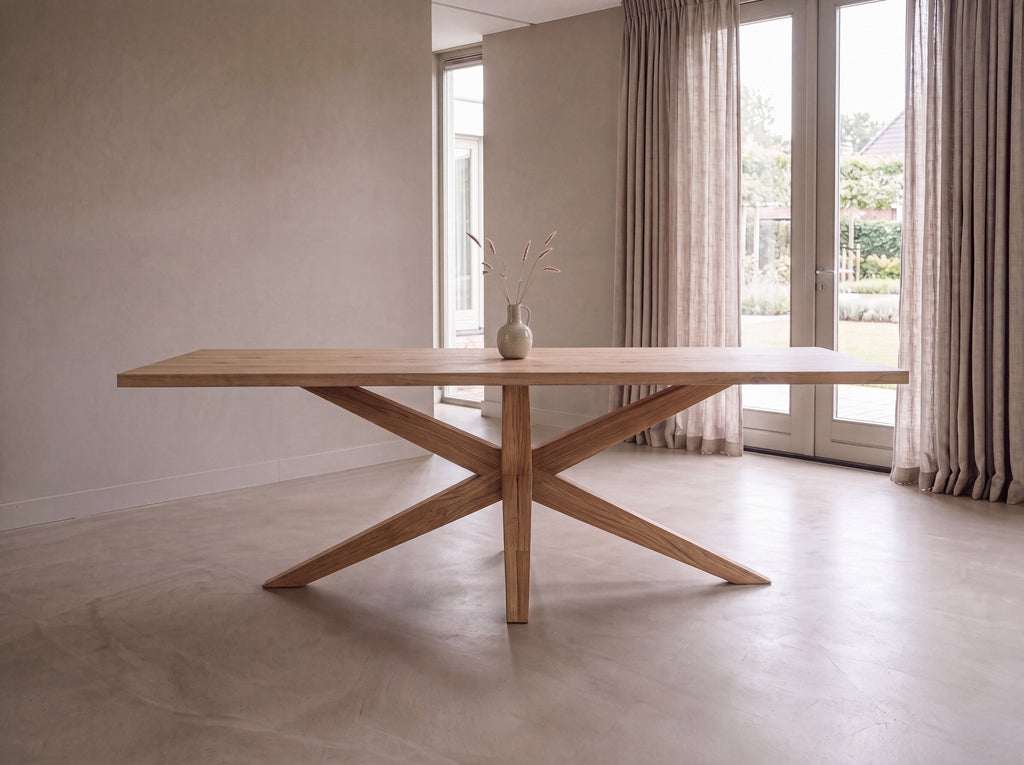 Rechthoekige eiken eettafel Kay