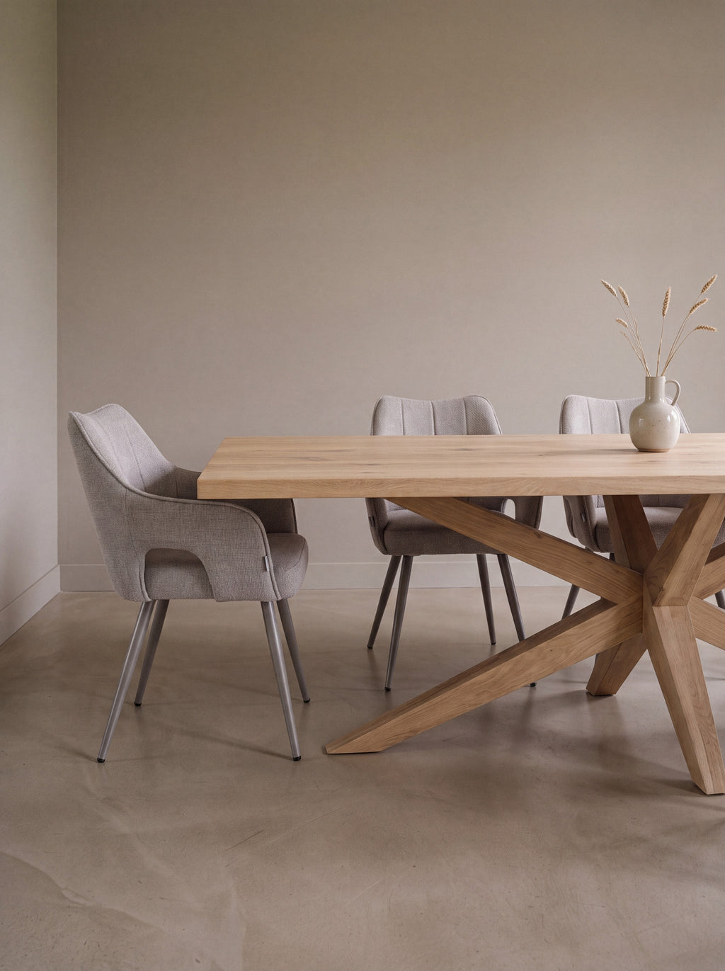 Rechthoekige eiken eettafel Kay