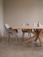 Rechthoekige eiken eettafel Kay