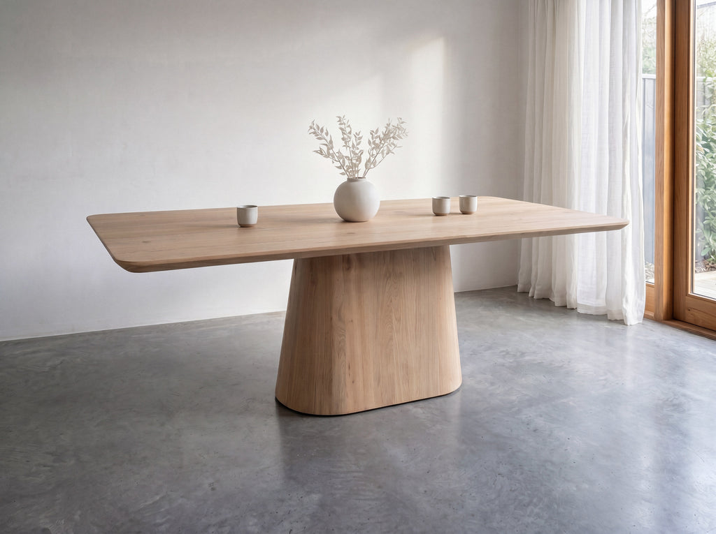 Eiken boomstam eettafel Unni