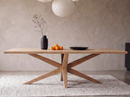 Rechthoekige eiken eettafel Kay