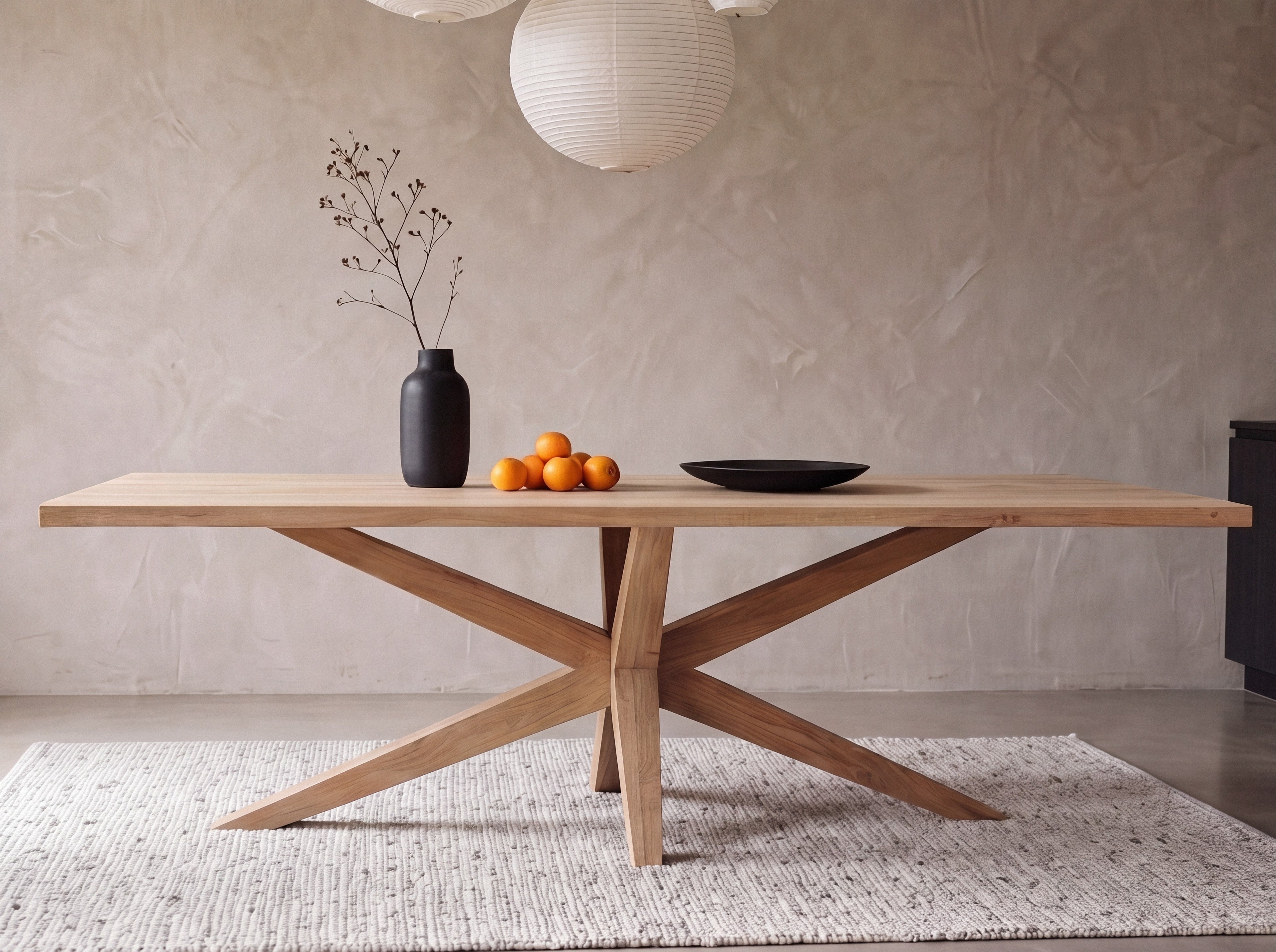 Rechthoekige eiken eettafel Kay