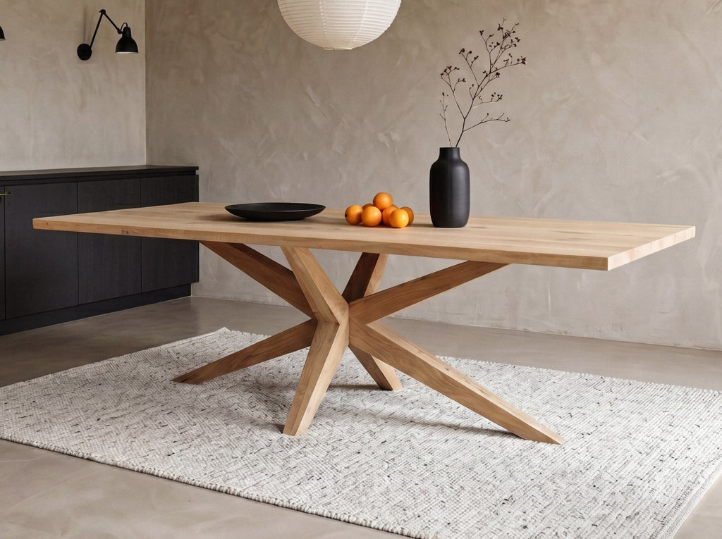Rechthoekige eiken eettafel Kay