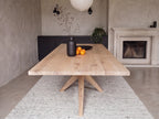 Rechthoekige eiken eettafel Kay