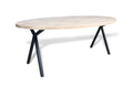 Ovale eiken eettafel Roar rechte rand