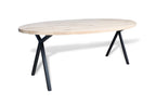 Ovale eiken eettafel Roar rechte rand