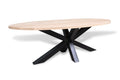 Ovale eiken eettafel Sigrid rechte rand