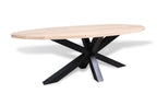 Ovale eiken eettafel Sigrid rechte rand