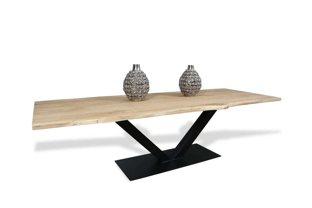 Eiken boomstam eettafel Steffen