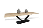 Eiken boomstam eettafel Steffen
