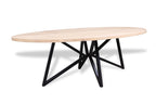 Ovale eiken eettafel Taavi rechte rand