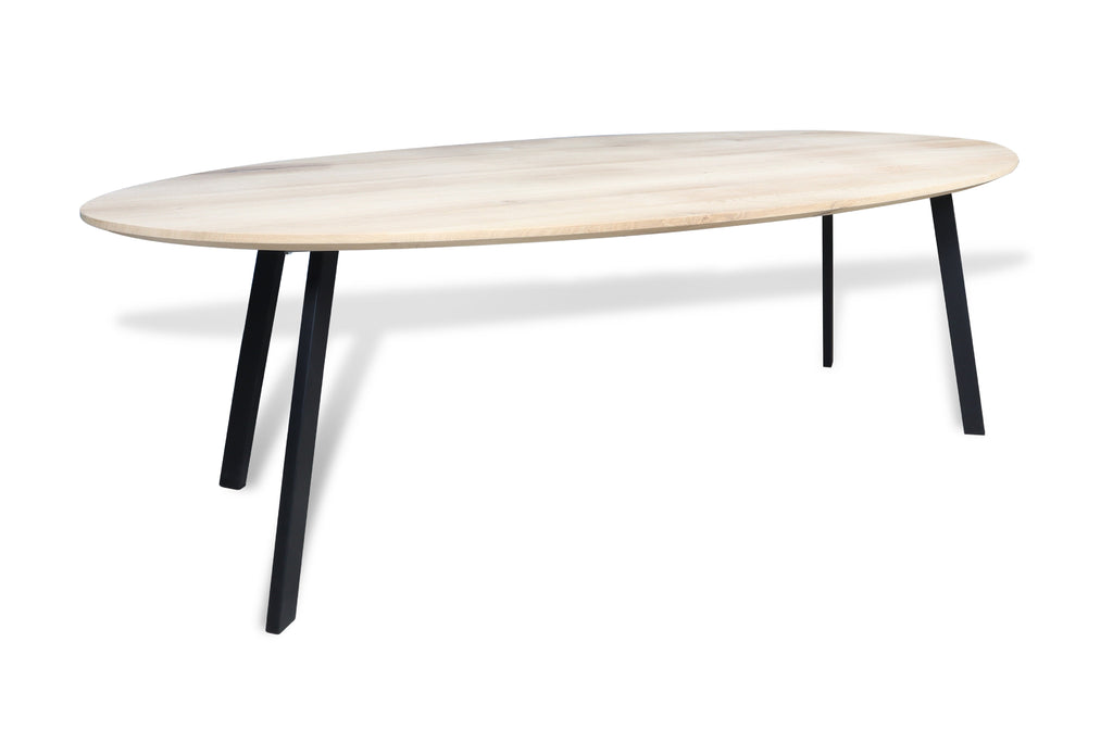 Ovale eiken eettafel Thorben facet rand