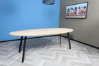 Ovale eiken eettafel Thorben facet rand