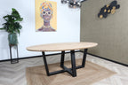 Ovale eiken eettafel Tippie facet rand