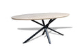 Ovale eiken eettafel Tiril facet rand